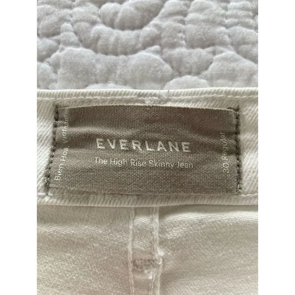 Everlane High Rise Skinny Jeans White Stretch Denim Size 10 - Picture 3 of 11